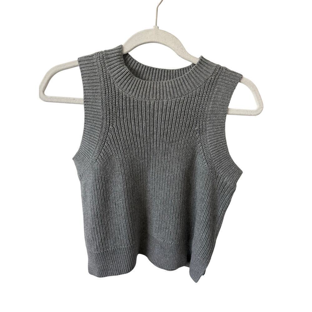 525 DEMI: HIGH CREWNECK COTTON TANK - Grey - XS - Picture 2 of 4